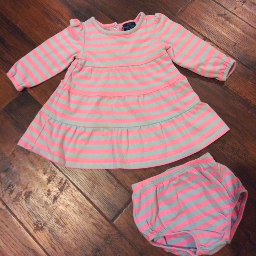 Faded Glory baby girls 2 piece matching set